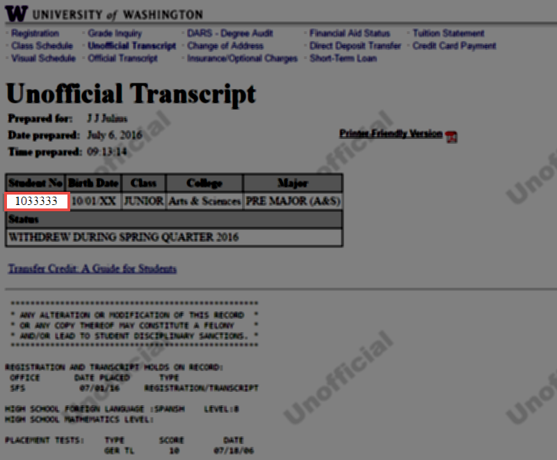 Enrollment Confirmation System Office Of The University