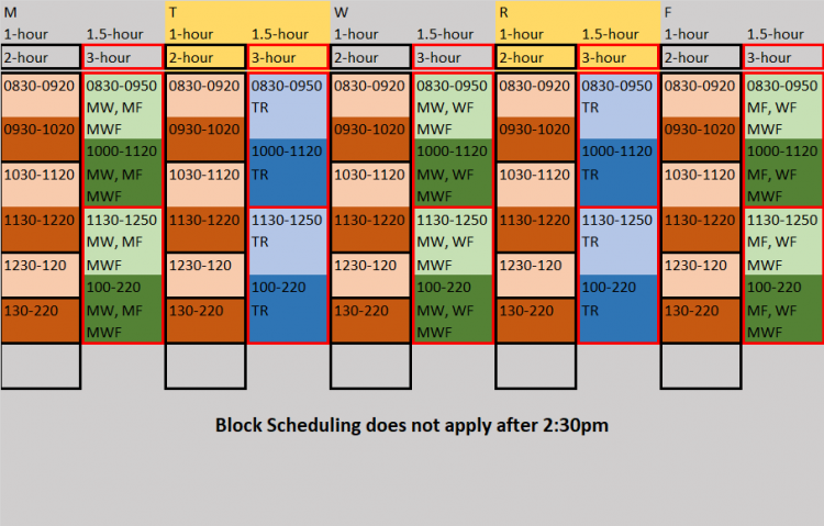 class schedule ut creator
