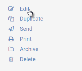 Image of right-hand menu in the agendas feature of UW CM, highlighting the "Edit" link