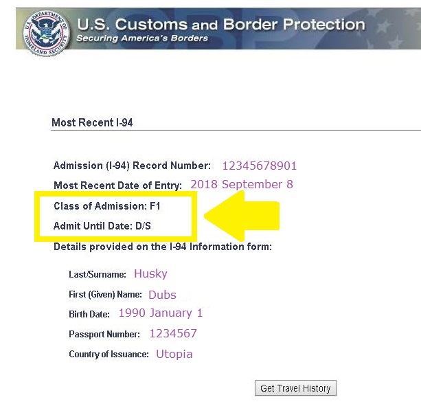I 94 Arrival Departure Record Office Of The University Registrar