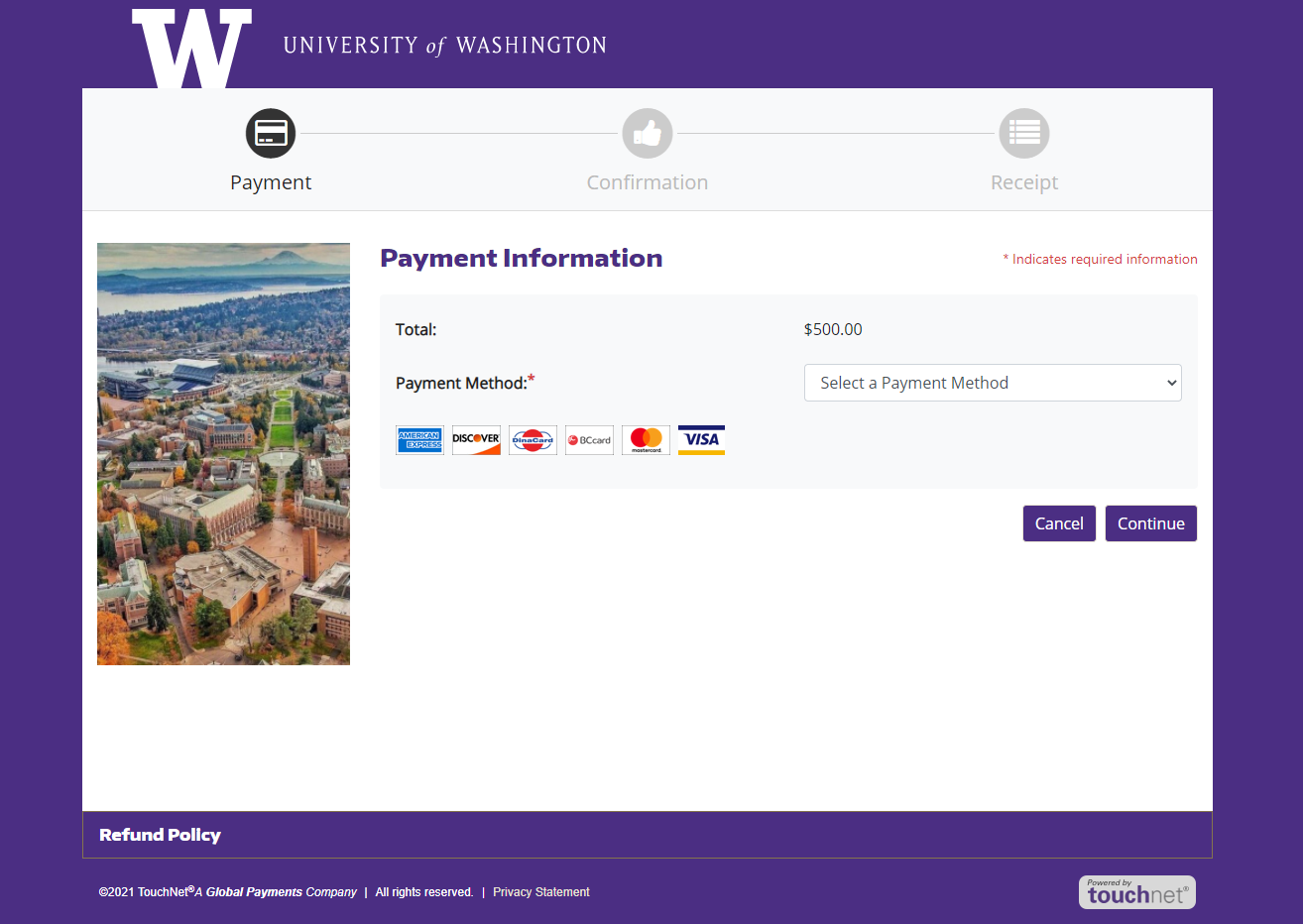 Enrollment Confirmation Deposit Office of the University Registrar